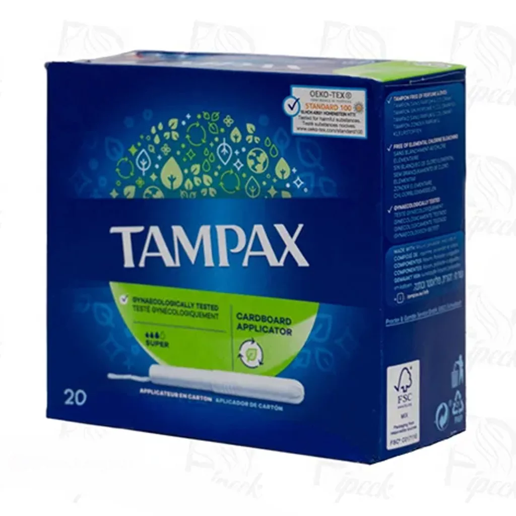 تامپون بهداشتی بانوان تامپکس SUPER سبز