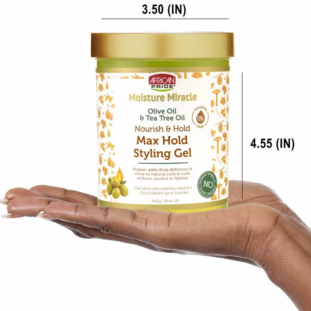 ژل موی فر قوی آفریکن پراید بدون الکل Olive oil & Tea tree