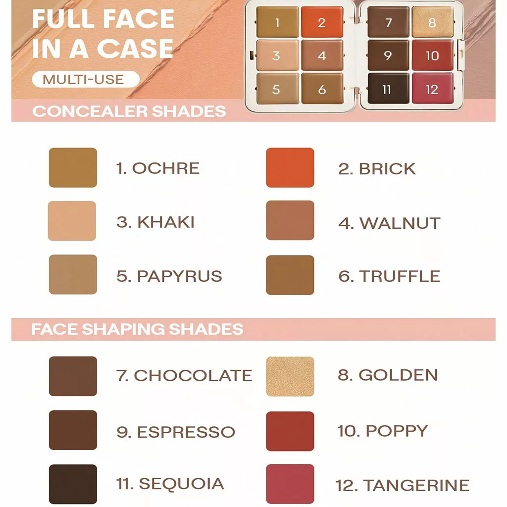 پالت چند منظوره شیگلم 12 رنگ MOCHA SCULPT