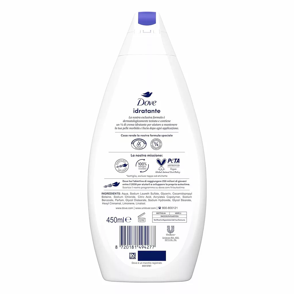 شامپو بدن ژلی داو رایحه شیر bagnodoccia