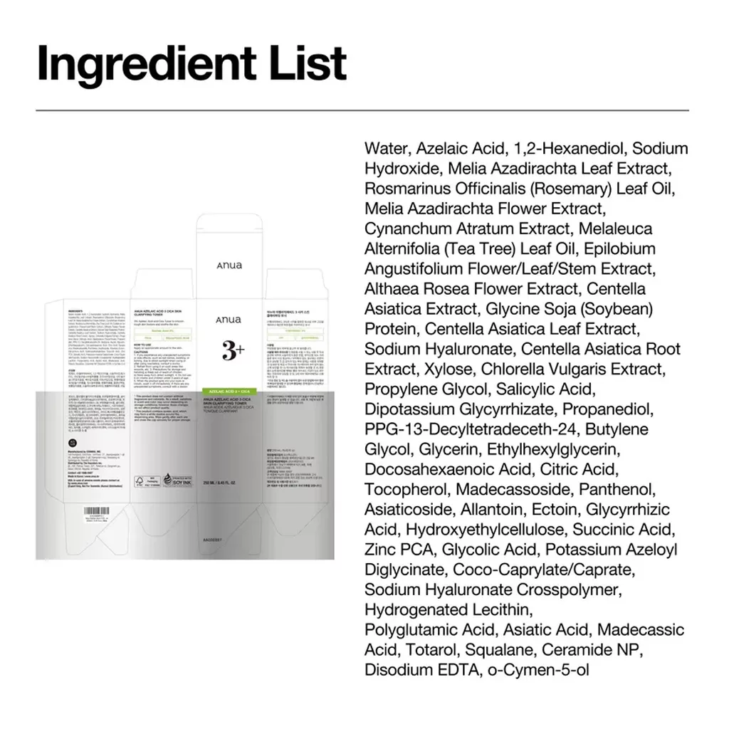 تونر آزلائیک اسید CICA آنوا +3