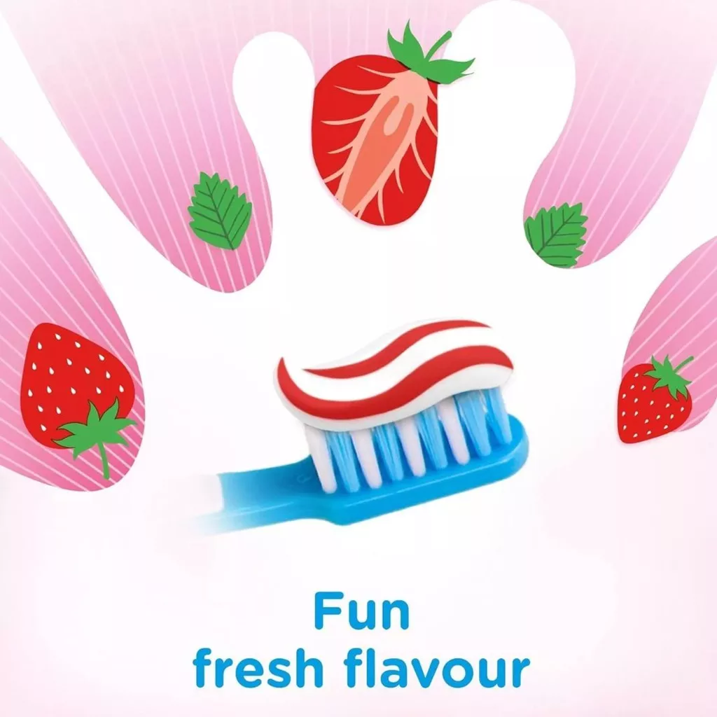 خمیردندان کودک آکوا فرش توت فرنگی 3 تا 8 سال