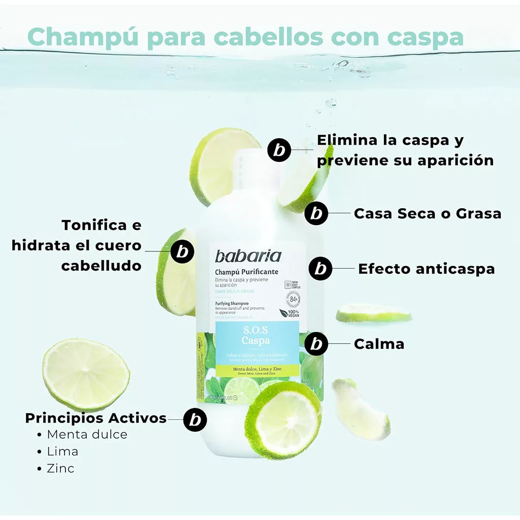 شامپو ضد شوره لیمو نعنا و زینک باباریا