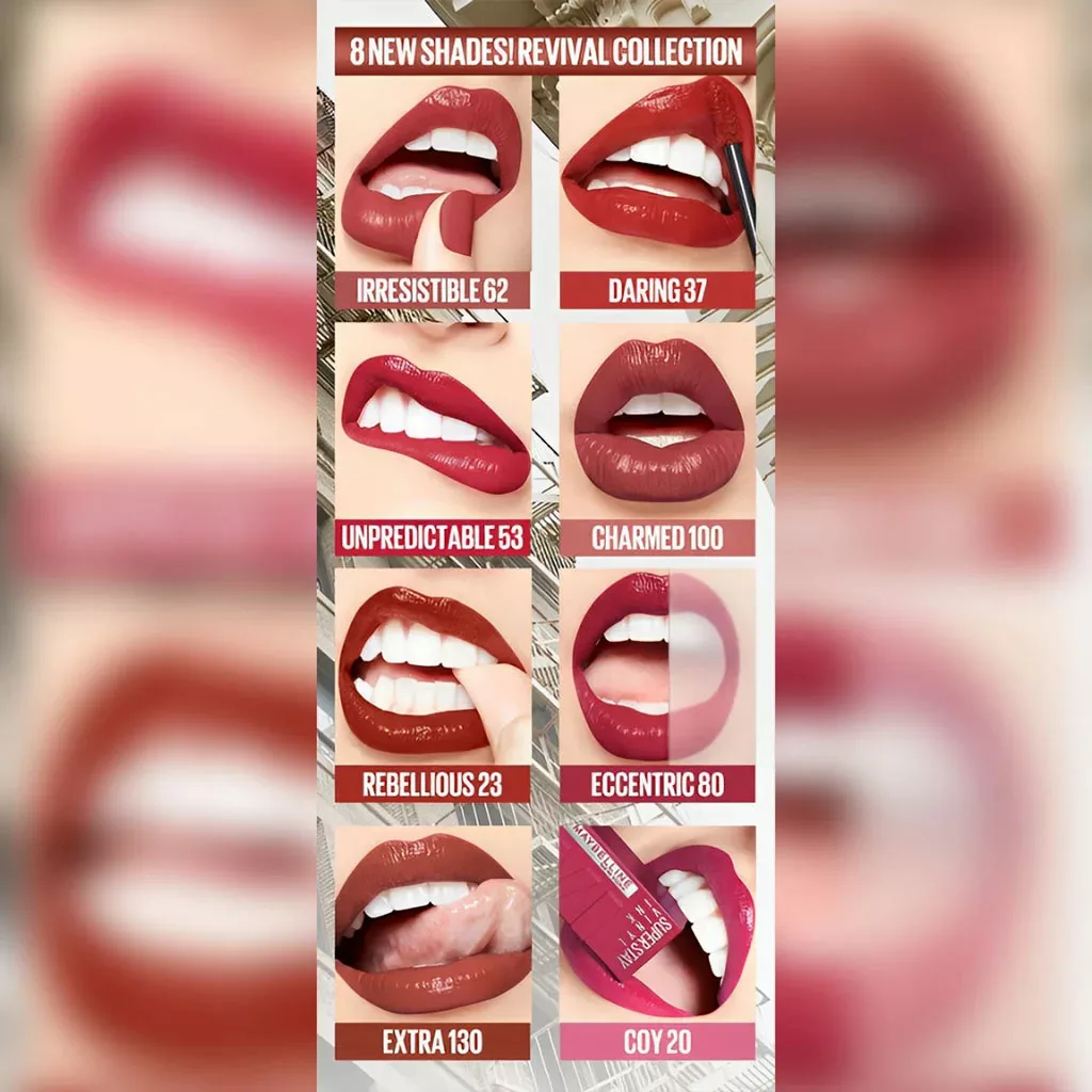 رژ لب مایع میبلین سوپر استی وینیل اینک 12 رنگ جذاب Super Stay® Vinyl Ink