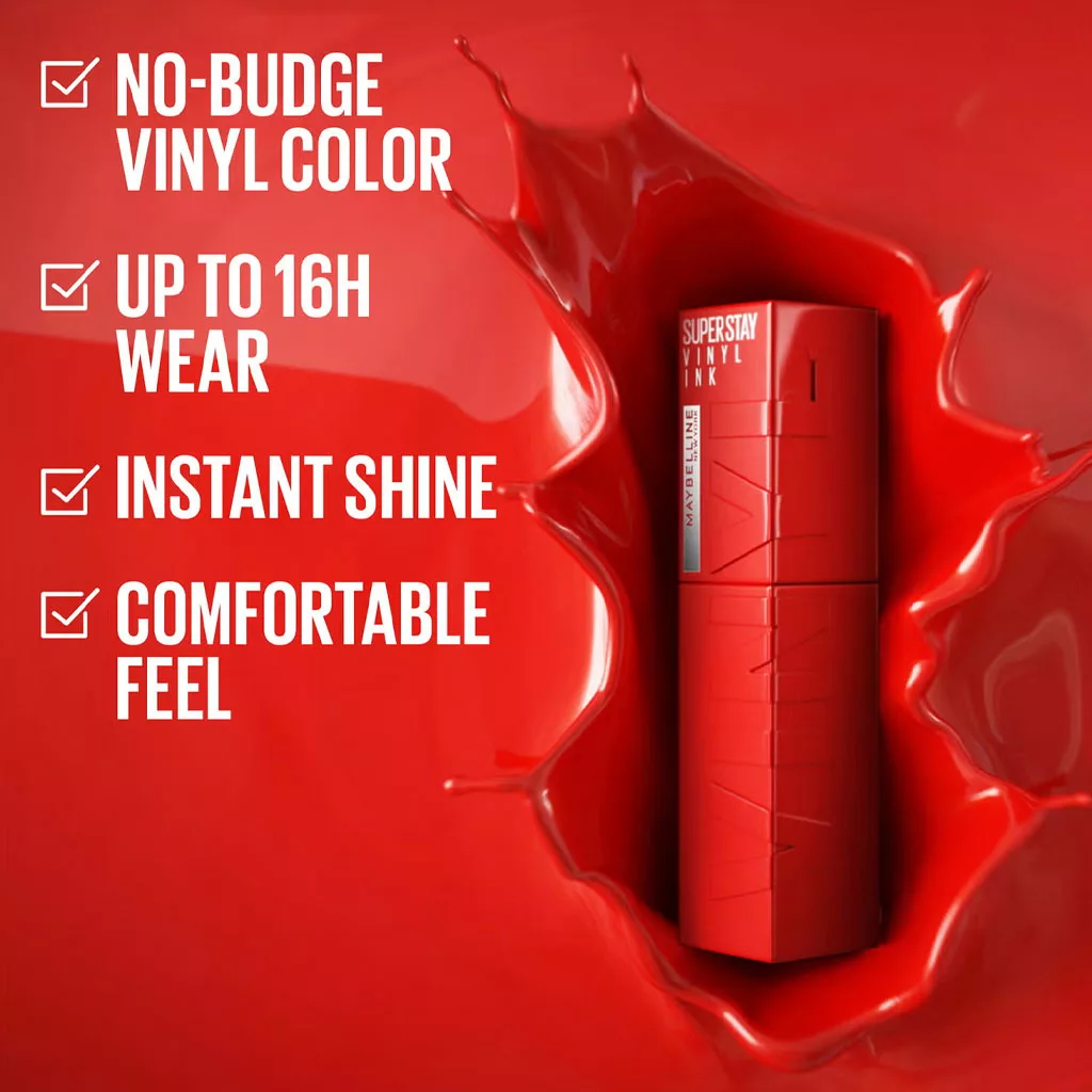 رژ لب مایع میبلین سوپر استی وینیل اینک 12 رنگ جذاب Super Stay® Vinyl Ink