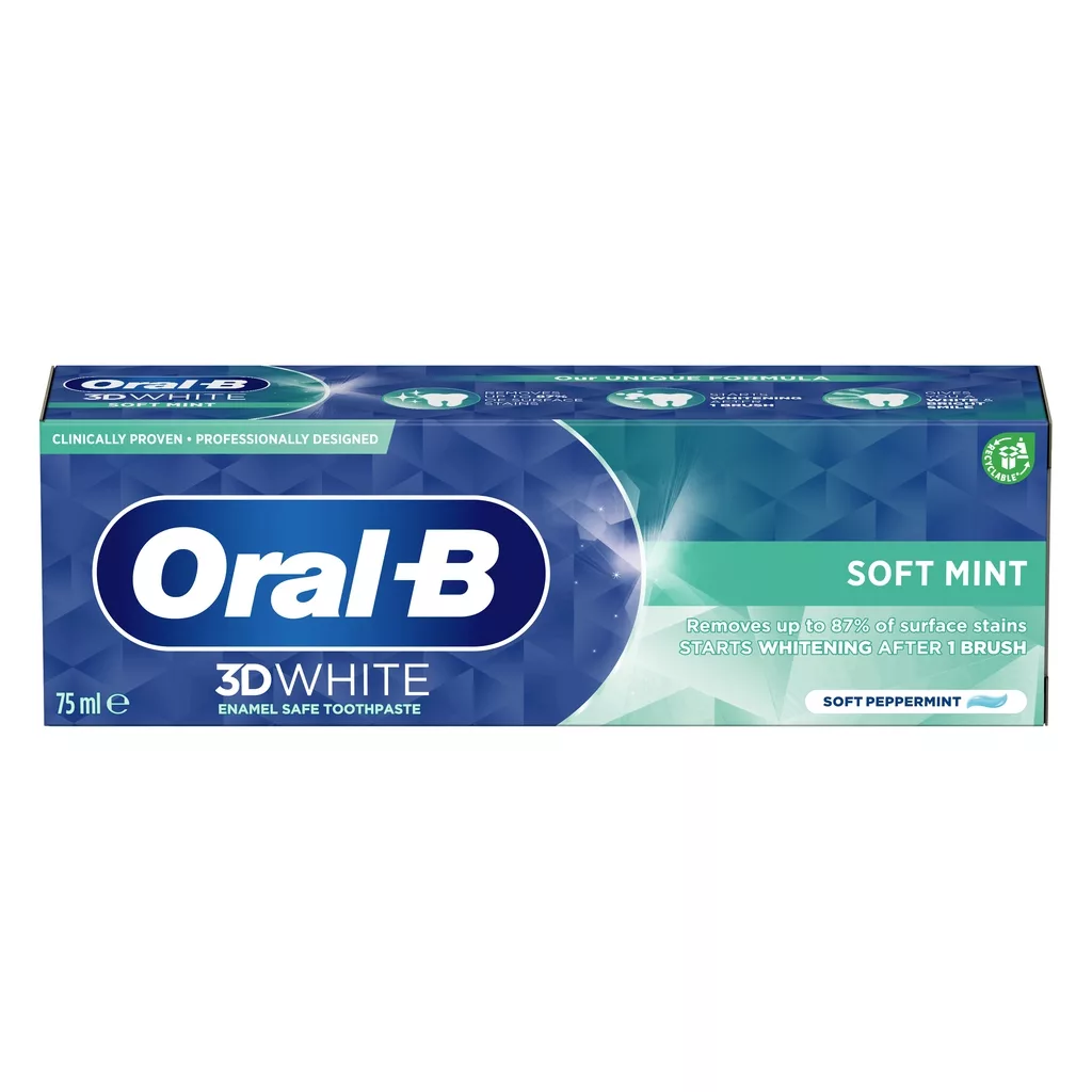 خمیردندان اورال بی PRO 3D WHITE سفید کننده SOFT MINT