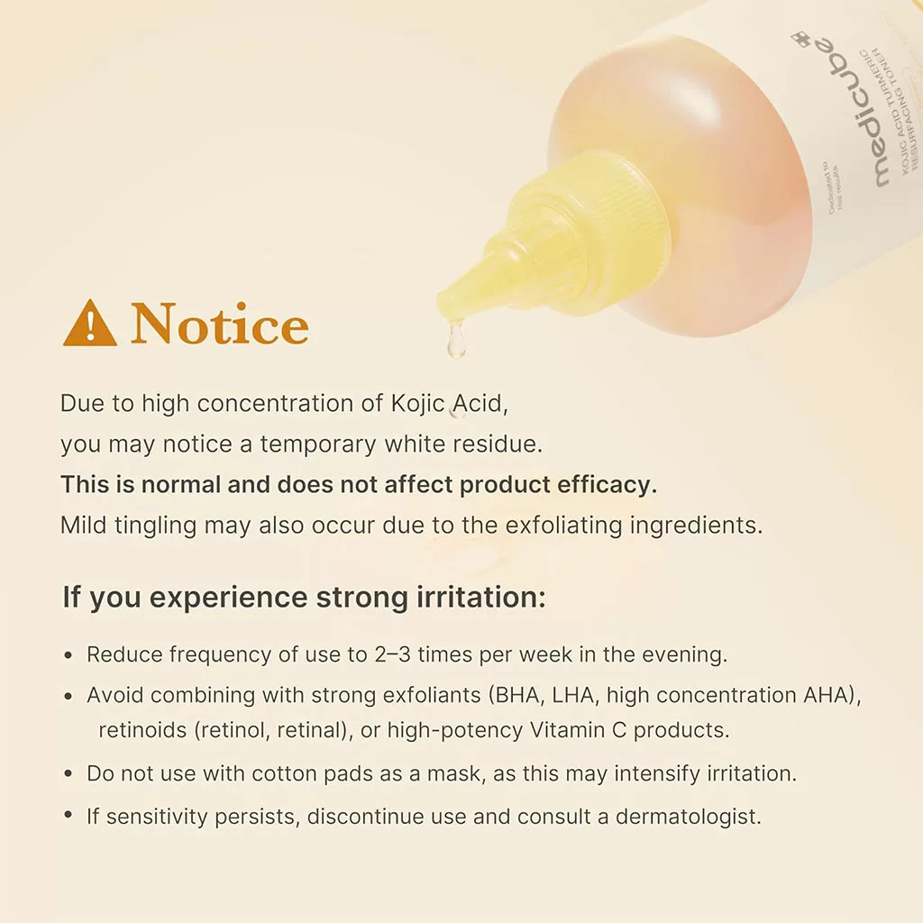 تونر کوجیک اسید مدی کیوب ترمریک niacinamide + glycolic