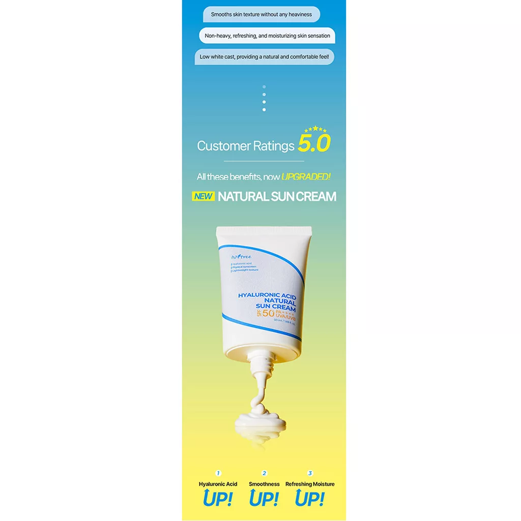 ضدآفتاب ایزنتری هیالورونیک اسید SPF50 نچرال