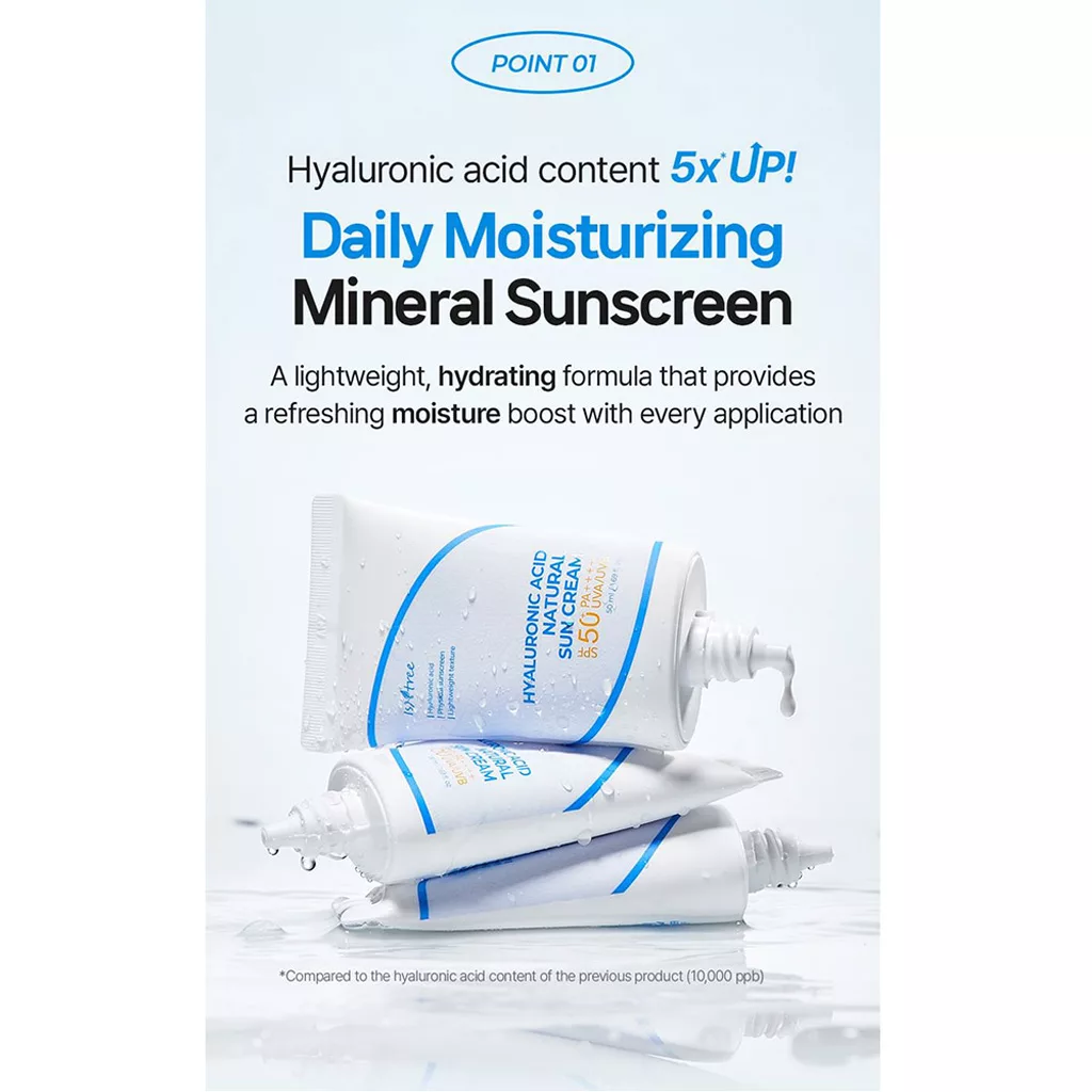 ضدآفتاب ایزنتری هیالورونیک اسید SPF50 نچرال