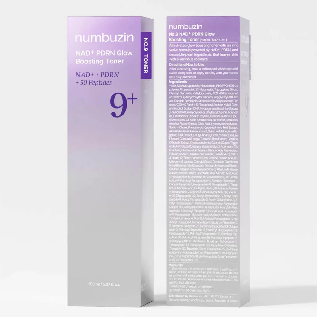 تونر +9 نامبوزین 50پپتاید NAD+PDRN glow boosting Toner