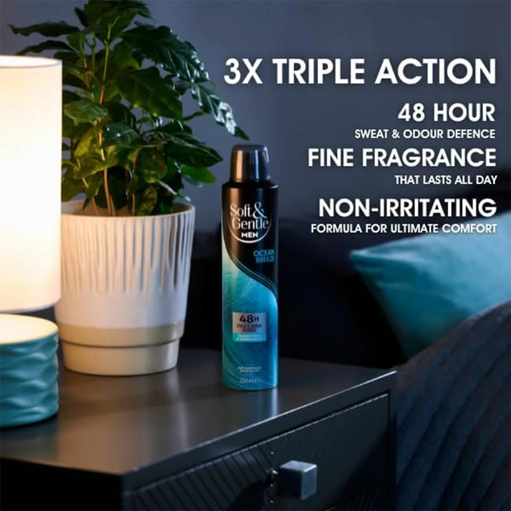 اسپری ضد تعریق سافت اند جنتل مردانه مدل ocean breeze