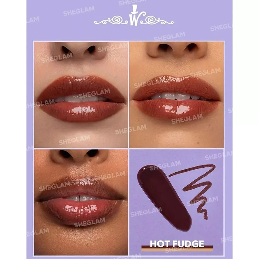 ست لیپ گلاس و خط لب شیگلم کاکائو مدل hot fudge