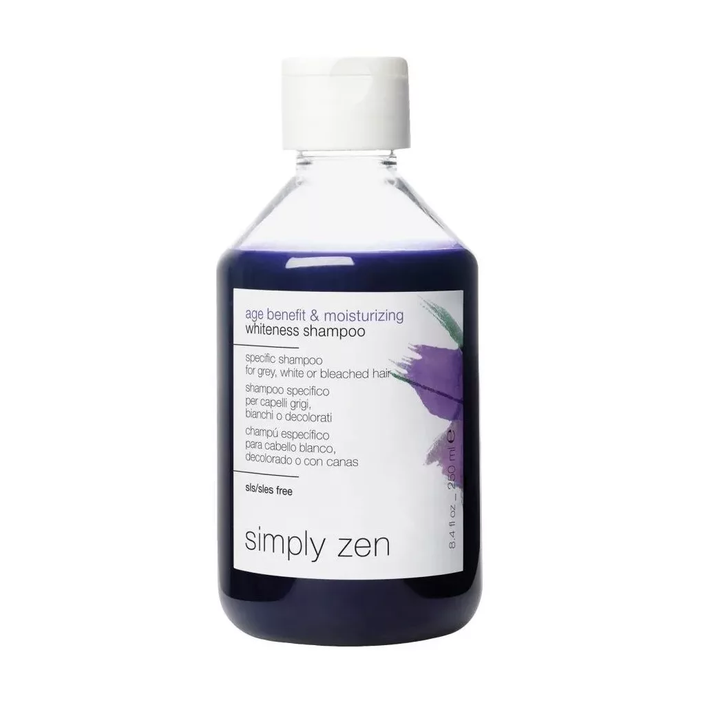 شامپو آبرسان و رنگساژ ضد زردی سیمپلی زن مناسب موهای خاکستری سفید و بلوند