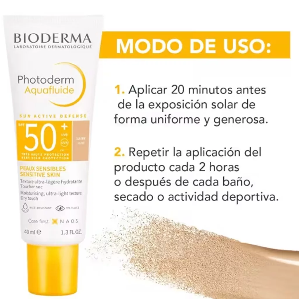 ضد آفتاب آکوافلویید بایدرما رنگ golden