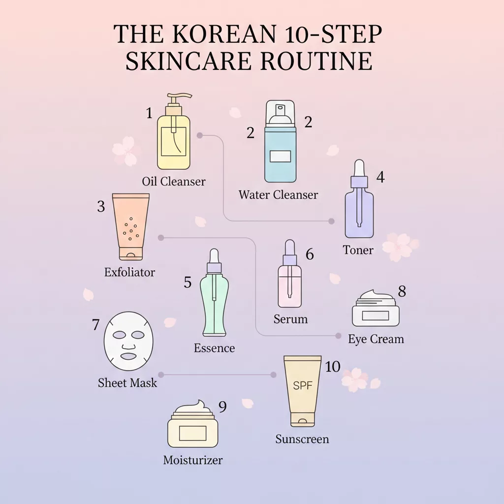 روتین پوست کره‌ای ۱۰ مرحله‌ای K-Beauty