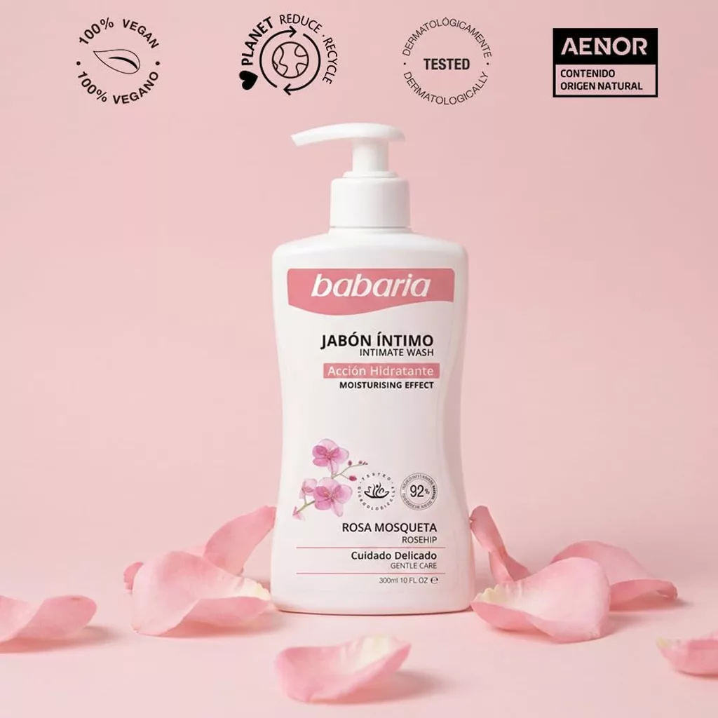 ژل بهداشتی بانوان باباریا مدل Rosa mosqueta