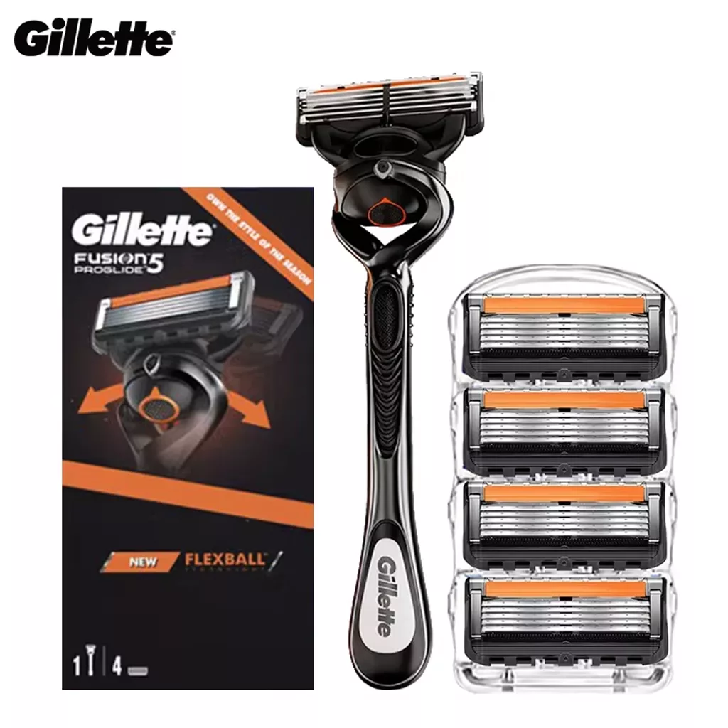 تیغ اصلاح حرفای یدک خور ژیلت به همراه ۴یدک مدل fusion5 proglide