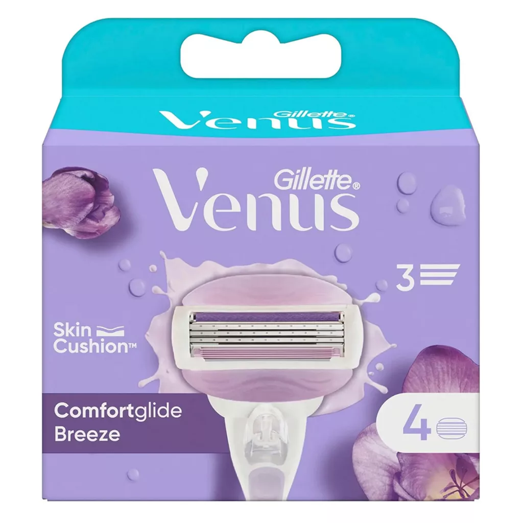 یدک تیغ اصلاح ژیلت ۴عددی مدل venus comfortglid breez