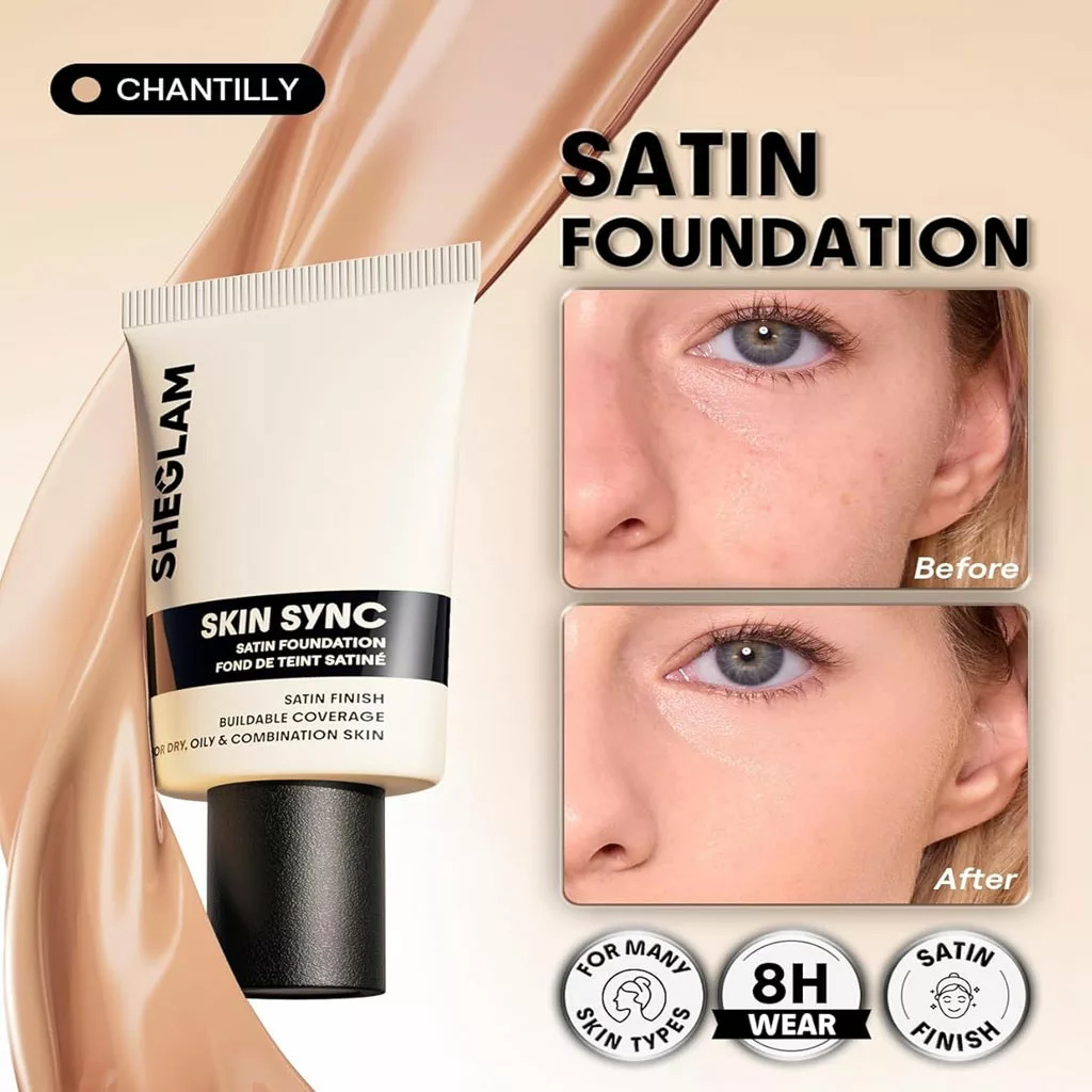 کرم پودر شیگلم مدل skin sync satin