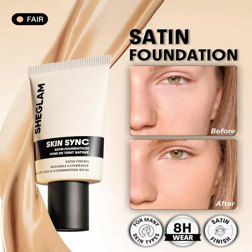 کرم پودر شیگلم مدل skin sync satin
