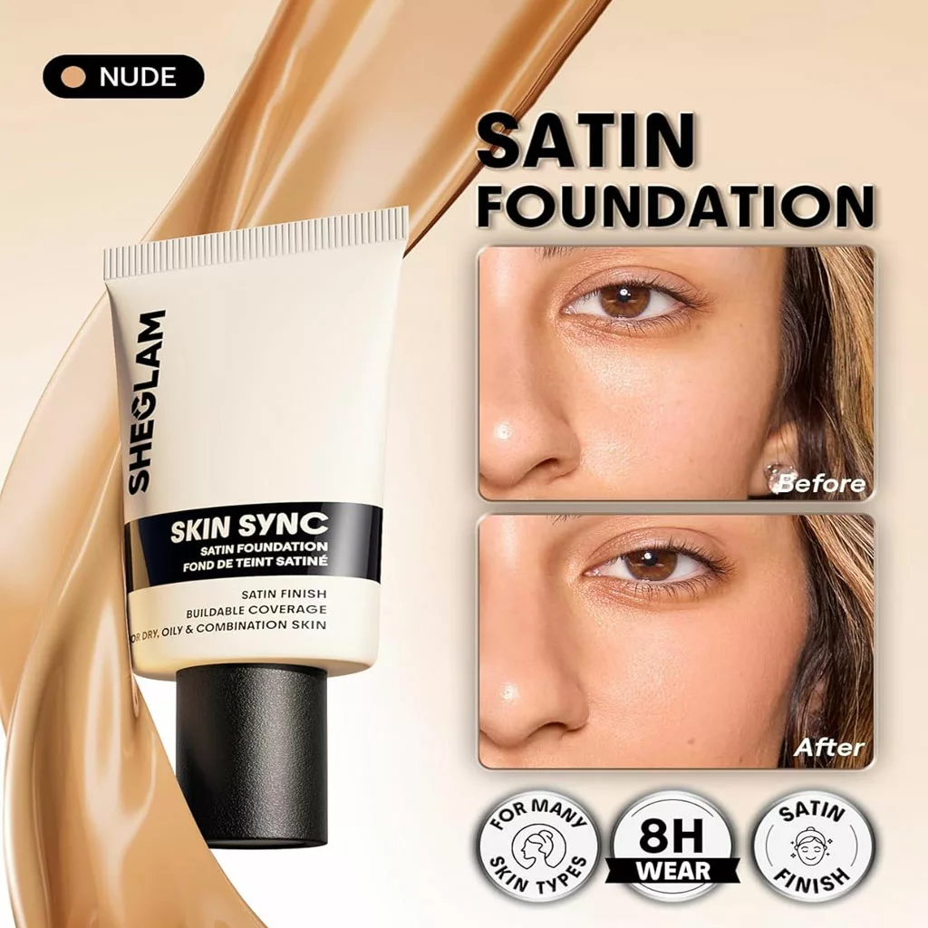 کرم پودر شیگلم مدل skin sync satin