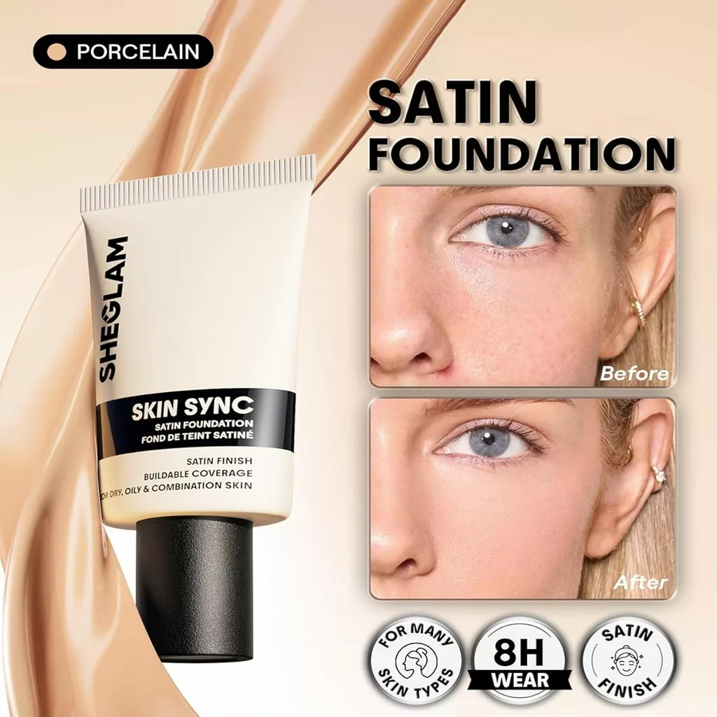 کرم پودر شیگلم مدل skin sync satin