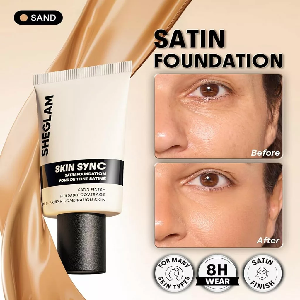 کرم پودر شیگلم مدل skin sync satin