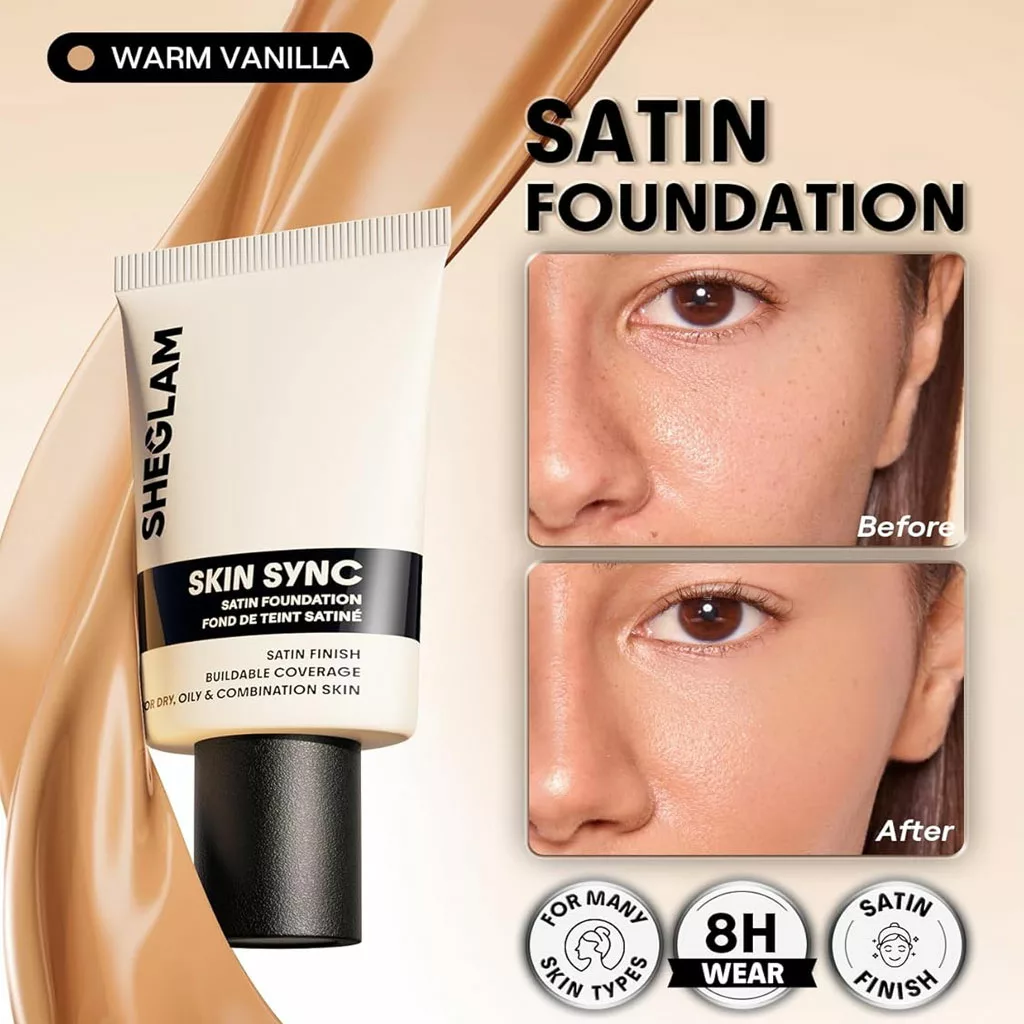 کرم پودر شیگلم مدل skin sync satin