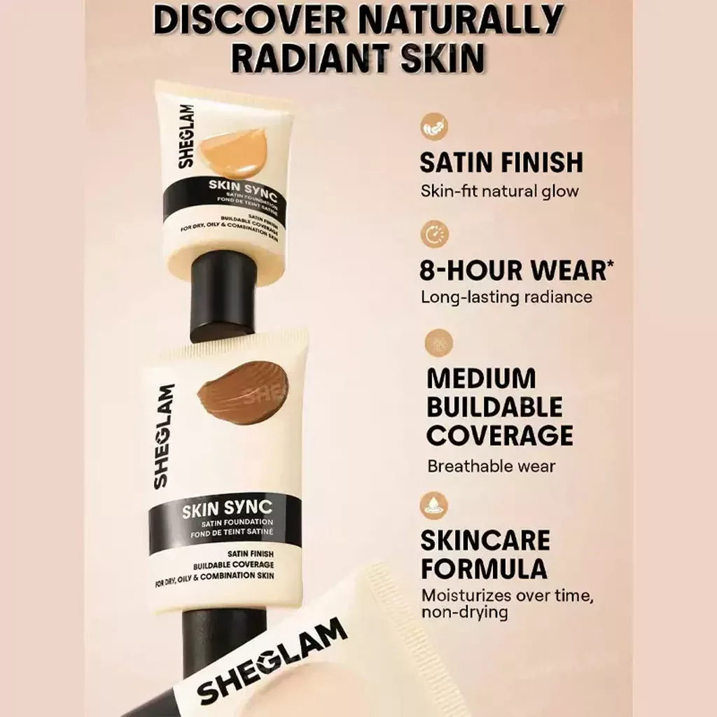 کرم پودر شیگلم مدل skin sync satin