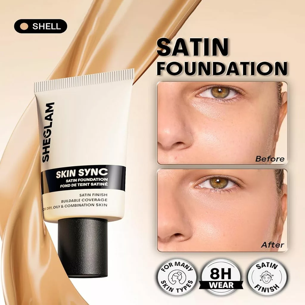 کرم پودر شیگلم مدل skin sync satin
