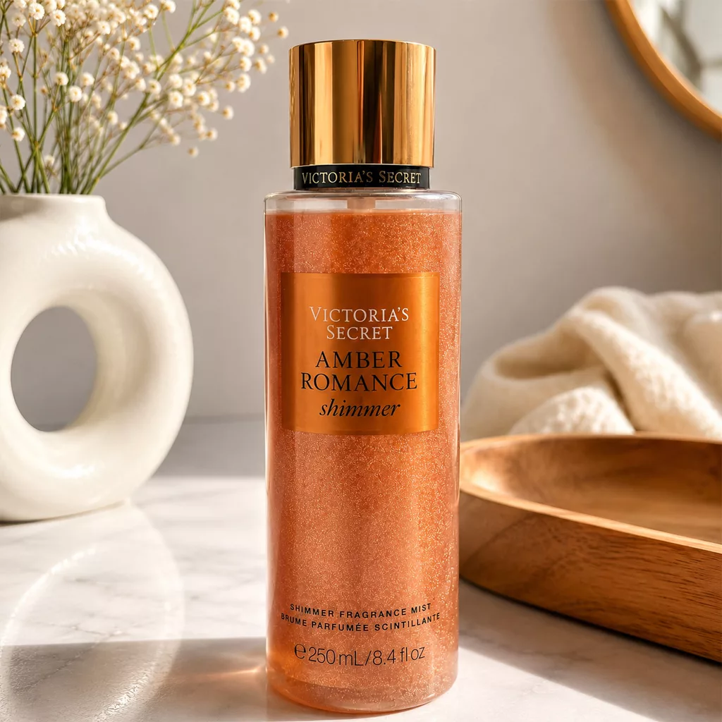 بادی میست ماندگار شاین دار ویکتوریا سکرت مدل amber romance shimmer