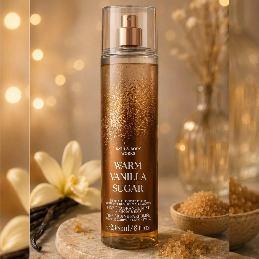 بادی میست ماندگار بث اند بادی مدل warm vanilla sugar مناسب بدن و مو