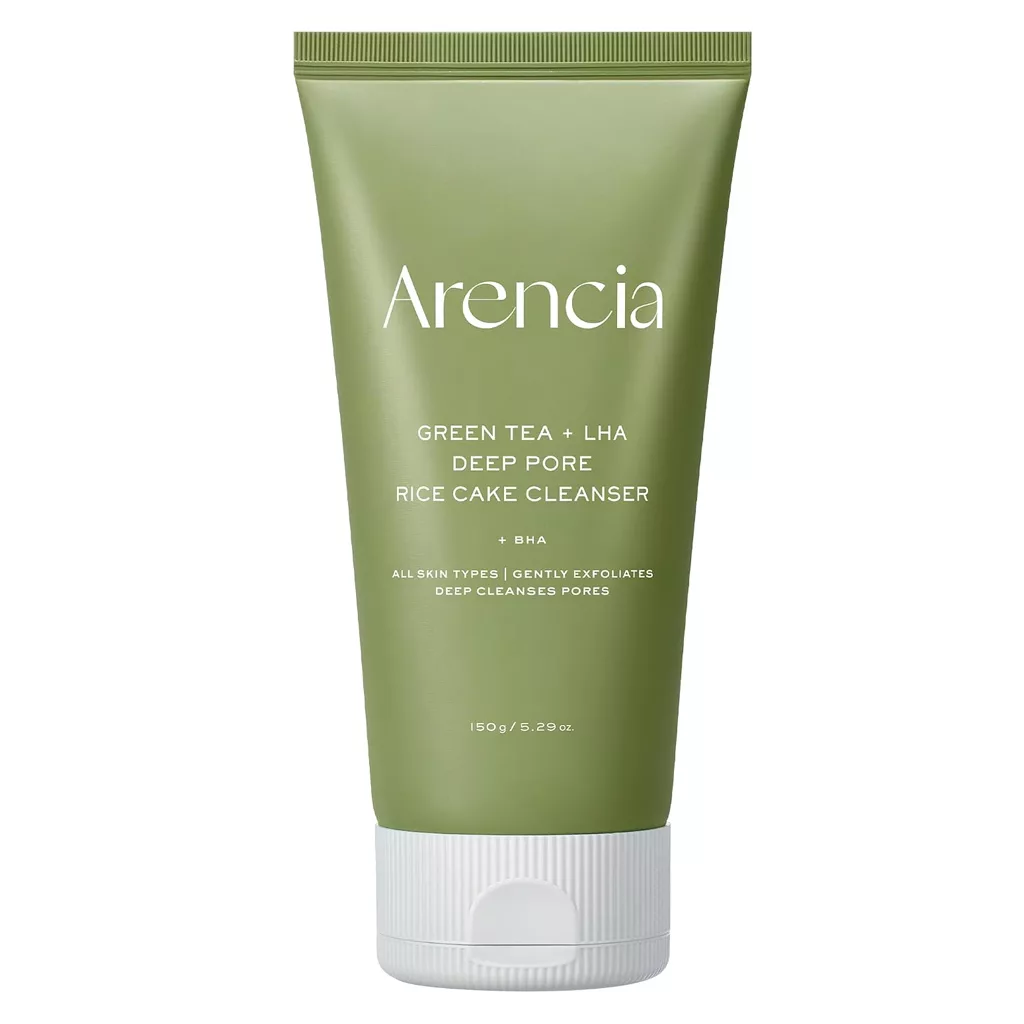 Arencia-Green-Tea-+-LHA-Deep-Pore-Rice-Cake-Cleanser-150ML کلینزر شوینده آرنسیا رایس کیک گرین تی GREEN TEA+LHA DEEP PORE RICE CAKE+BHA