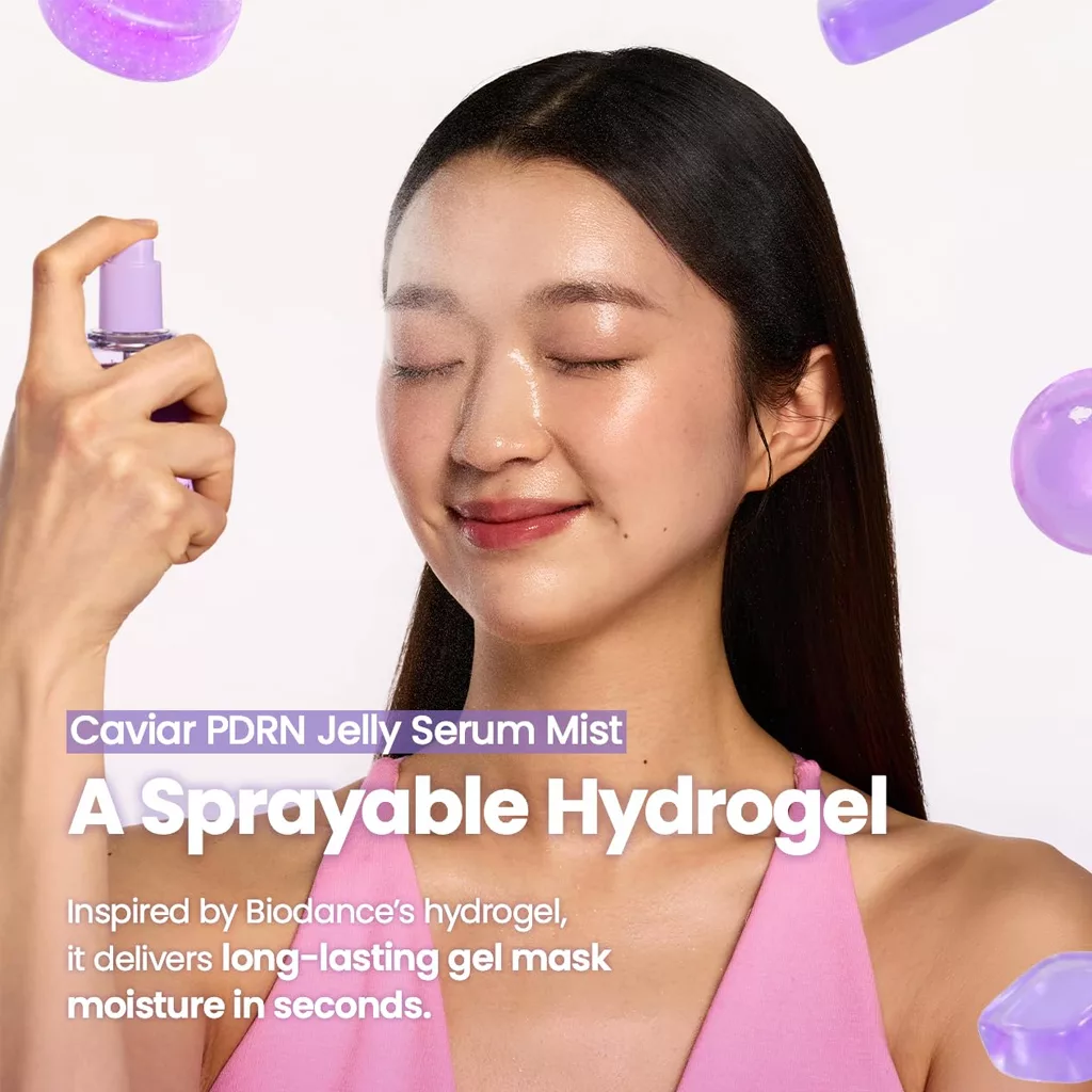 اسپری میست سرم خاویار و PDRN بایودنس مدل Caviar PDRN Jelly Serum Mist