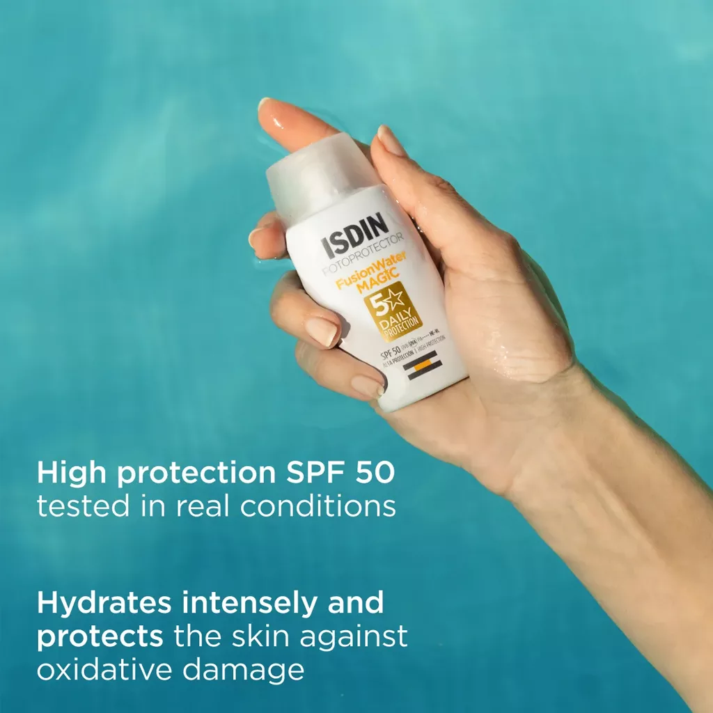 ضد آفتاب فیوژن واتر ایزدین مجیک آبرسان فوق سبک بدون چربی SPF50
