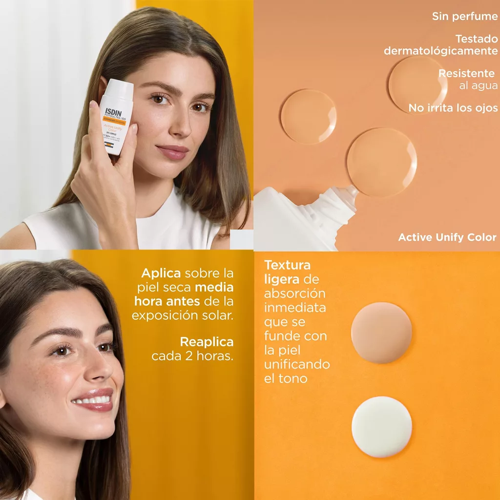 ضد آفتاب رنگی ضد لک اکتی یونیفای ایزدین ISDIN FOTOULTRA 100 DEPIGMENTING Active Unify Unify Color SPF50