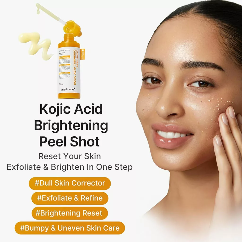 سرم لایه بردار ملایم مدی کیوب کوجیک اسید زردچوبه KOJIC ACID TURMERIC PEEL SHOT