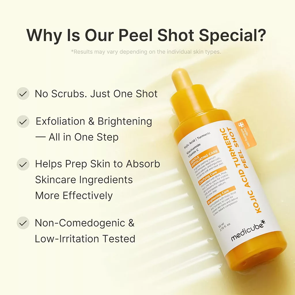 سرم لایه بردار ملایم مدی کیوب کوجیک اسید زردچوبه KOJIC ACID TURMERIC PEEL SHOT