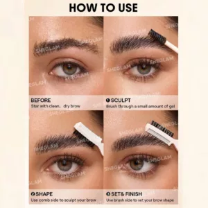 ژل ابرو لمینت و صاف کننده شیگلم Save IT LAMINATING BROW GEL بی رنگ Clear