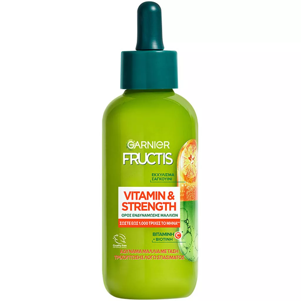 سرم تقویتکننده و ضدشکنندگی مو گارنیر فروکتیس مدل Vitamin & Strength حاوی ویتامین C و بیوتین سرم تقویتکننده و ضدشکنندگی مو گارنیر فروکتیس مدل Vitamin & Strength حاوی ویتامین C و بیوتین
