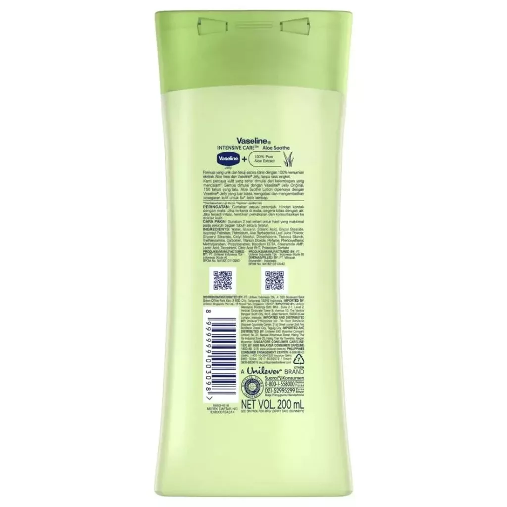 لوسیون آلوورا وازلین aloe soothe