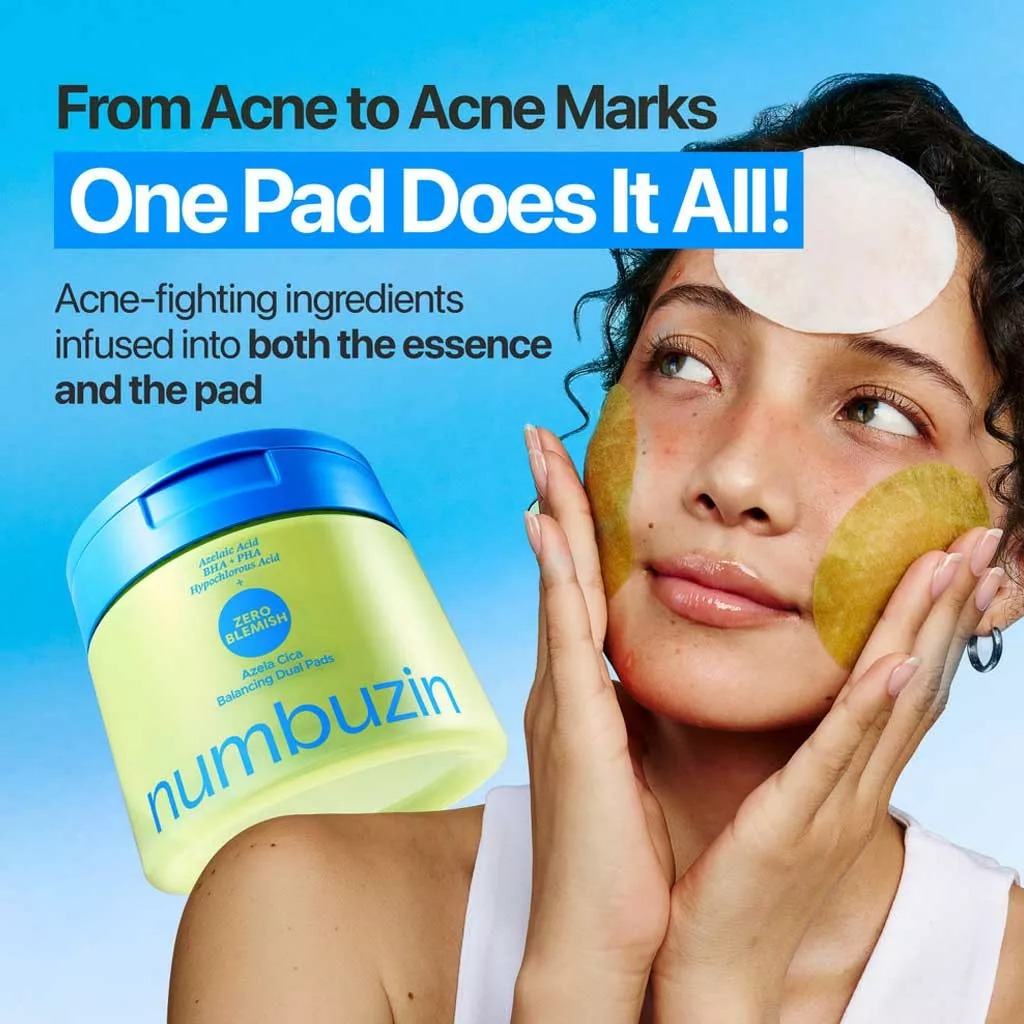 پد آزلائیک دو طرفه ضد جوش نامبوزین Numbuzin ZERO BLEMISH Azela Cica BHA+PHA Azelaic Acid