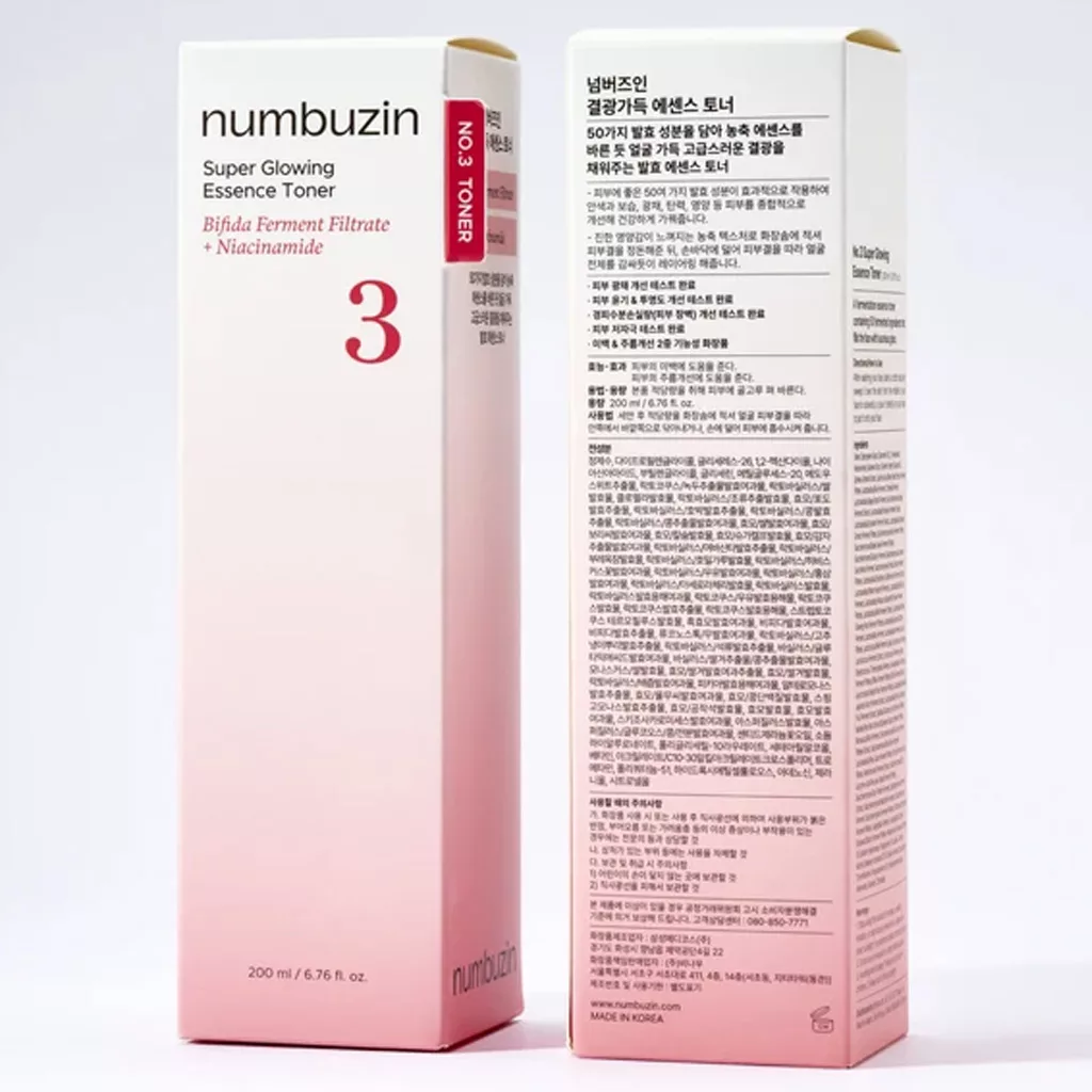 تونر اسنس شماره 3 نامبوزین گلو نیاسینامید Numbuzin super Essence Toner 3
