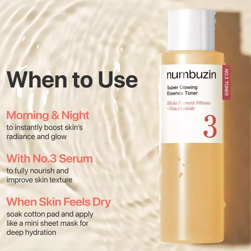 تونر اسنس شماره 3 نامبوزین گلو نیاسینامید Numbuzin super Essence Toner 3