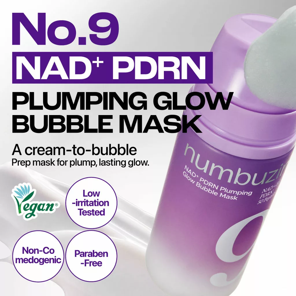 ماسک حبابی glow نامبوزین بابل ماسک Numbuzin 9 +NAD PDRN PLUMPING glow Bubble Mask