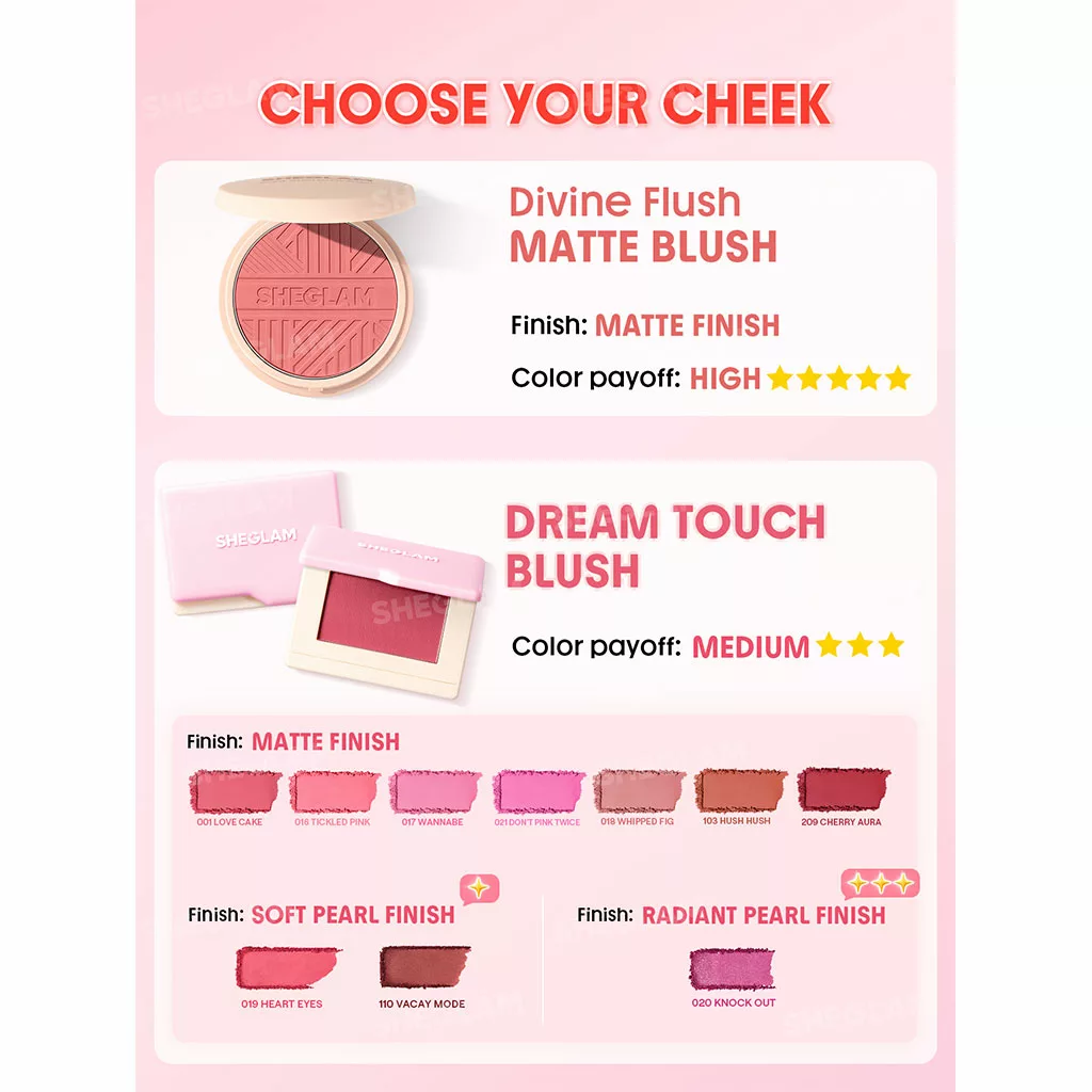 رژگونه پودری دریم تاچ شیگلم DREAM TOUCH BLUSH SHEGLAM