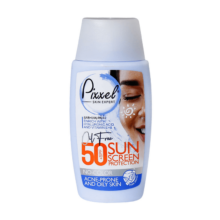 کرم ضد آفتاب بی رنگ SPF50 پیکسل مناسب پوست چرب و جوش دار