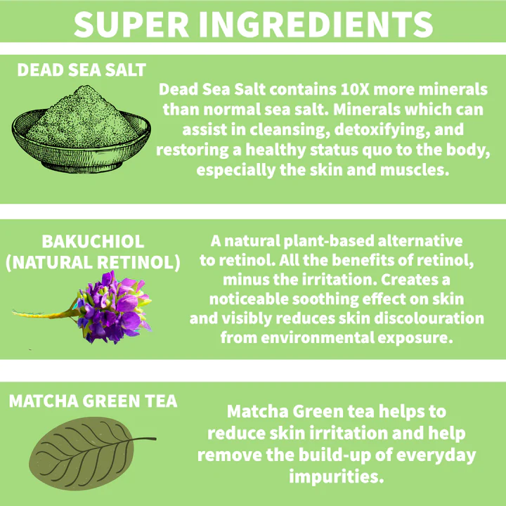 اسکراب بدن نیچر اسپل پاکسازی حاوی نمک دریا و BAKUCHIOL