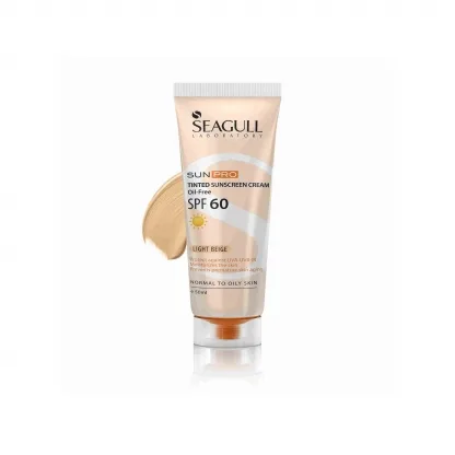 ضد آفتاب رنگی بژ روشن سی گل مناسب پوست نرمال تا چرب SPF 60