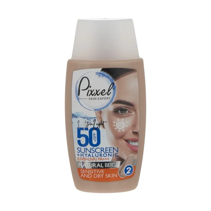کرم ضد آفتاب پیکسل ایرانی مدل Natural BEIGE مناسب پوست خشک